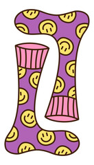 Cute doodle couple of socks from the collection of girly stickers. Cartoon color vector illustration.