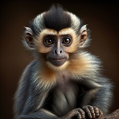 Fototapeta premium Saimiri sciureus Monkey Generative AI