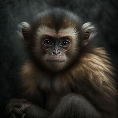 Obraz premium Sapajus nigritus cucullatus Monkey Generative AI