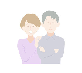 寄り添って喜びを分かち合う若い笑顔の男女、夫婦