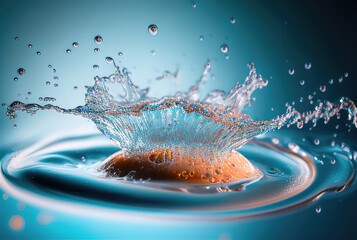 Water splash on colorful background. Like a macro photo Ai generated illustration - 572659447