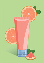 Plastic cosmetic cream tube vector art