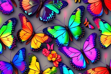 pattern with butterflies - Generate AI