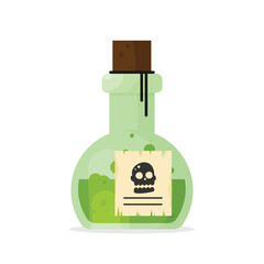 Poison bottle flat vector icon isolated on color background