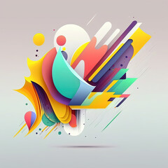 Abstract colorful business tone of minimal color shapes decoration