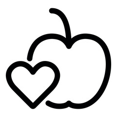 Healthy Food Thin Line Vector Icon.Vector illustration.Healthy Food For Heart Health Care 