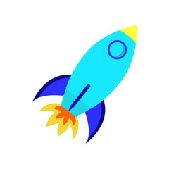Space rocket blue