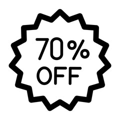 Promotion 70 percent discount splash effect concept Vector Icon.