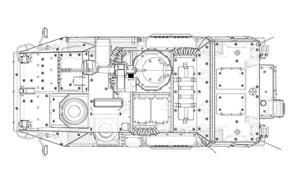 tank blueprint top view black and white clip art preview