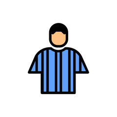 Icon Line Fill Color FIFA, soccer, football, football equipment, soccer foul, soccer player. Outline fill color icon editable file.