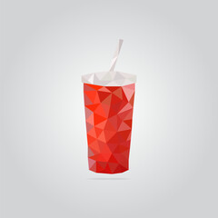 Polygonal abstract geometric low poly food eating menu restaurant fruit vegetables bevarages drink sweet hamburger fast food dessert coffee tea wine triangle pattern