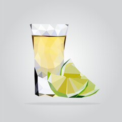 Polygonal abstract geometric low poly food eating menu restaurant fruit vegetables bevarages drink sweet hamburger fast food dessert coffee tea wine triangle pattern