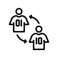 Icon Line soccer, football, football equipment, soccer foul, soccer player. Outline icon editable file.