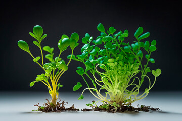 young sprouts of greens, microgreens, healthy eating concept