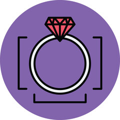 ring sizing Vector Icon
