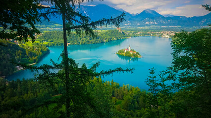 View on Lake Bled in Slovenia
