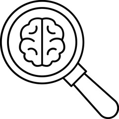 Brain Exploring Half Glyph Vector Icon which can easily modified  

