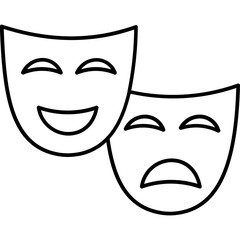 Comedy Mask Half Glyph Vector Icon which can easily modified  

