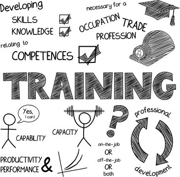 TRAINING graphic notes on transparent background
