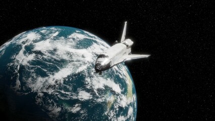 Obraz premium 3D illustration of space travel in the future. 