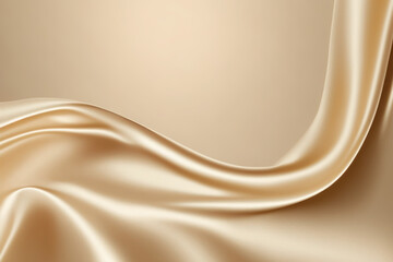 Rose Gold silk wavy fabric background with copy space . Generative AI