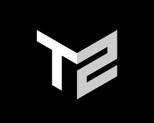 T and number 2 combination logo