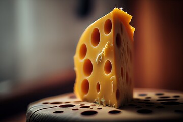 close up of a swiss cheese