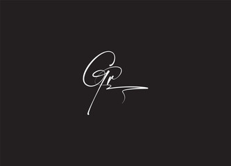 Initials Letter GR Logo simple monogram design logo - obrazy, fototapety, plakaty
