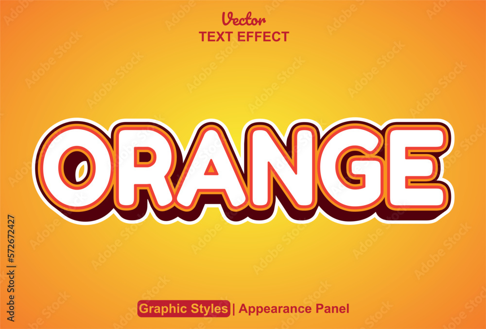 Poster orange text effect with graphic style and editable.
