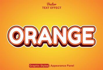 Fototapeta na wymiar orange text effect with graphic style and editable.