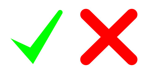 Obraz premium Wright and Wrong line icon. Yes And No Icons. Check Mark Icons. Correct and Cross symbol agree or disagree.