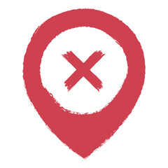 Obraz premium Hand Drawn Location Pin With Cross