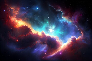 Abstract Outer Space Endless Nebula Galaxy Background. Generative AI