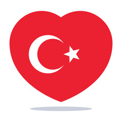Heart Shape Turkey Flag