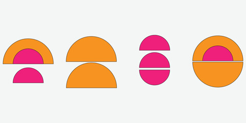 Cartoon retro backgrounds.Wallpaper in a trendy retro psychedelic cartoon style. Isolated vector illustration. Geometric abstract shapes.Retro background