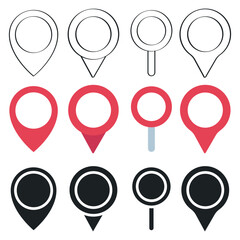 Set Of Location Pins In Multiple Styles