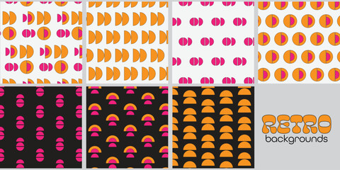 Cartoon retro backgrounds.Wallpaper in a trendy retro psychedelic cartoon style. Isolated vector illustration. Geometric abstract shapes.Retro background