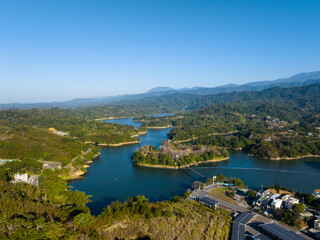 Top view of the Minute reservoir in Miaoli of Taiwan