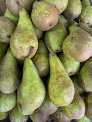 lots of ripe pears fruit food vitamins healthy nutrition as background