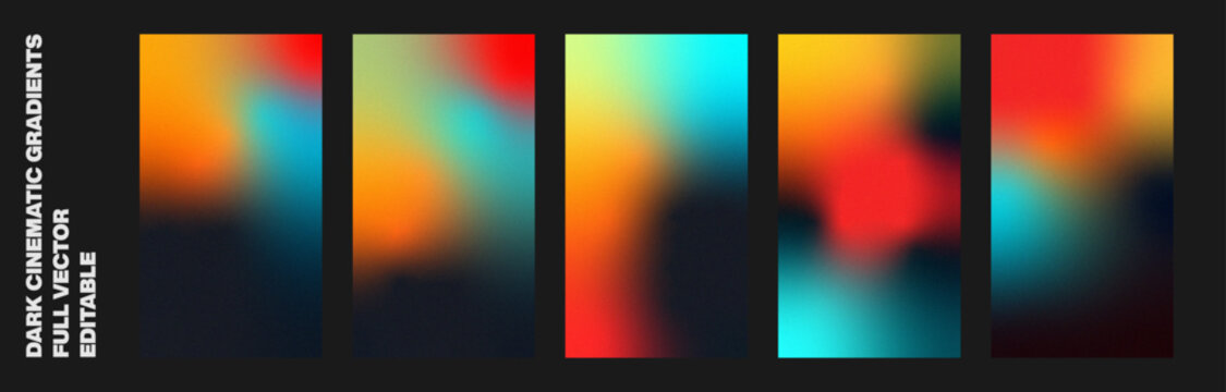 Abstract colors, Cinematic Gradients, gradient background, red orange purple blurred wave on dark, grain texture effect, editable, dark, orange, teal, red, wallpaper, gradient