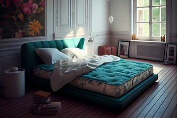 Mattress For Bed In Bedroom. Generative AI