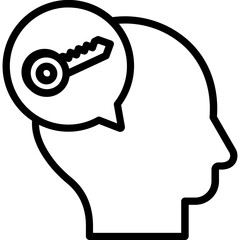 Head Key Half Glyph Vector Icon which can easily modified 

