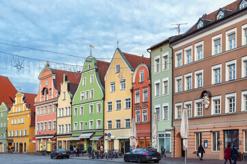 Altstadt street in Landshut, Germany