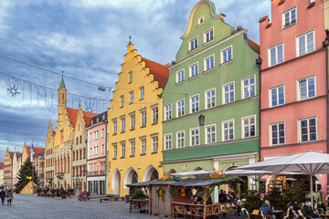 Fototapeta premium Altstadt street in Landshut, Germany