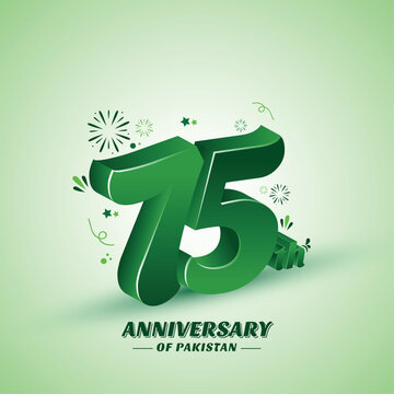 Pakistan 75 Anniversary, Pakistan 14 august Independence Day With Green Background