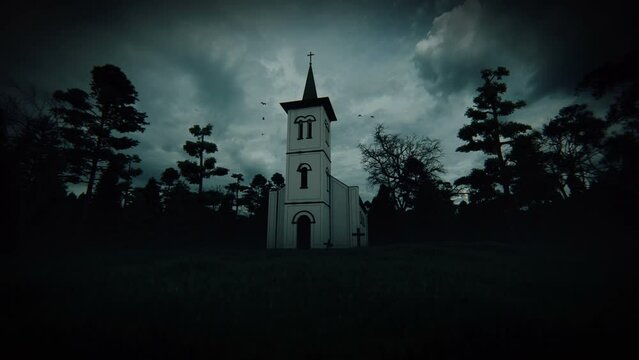 Horror Church in the Forest 3D Video Animation