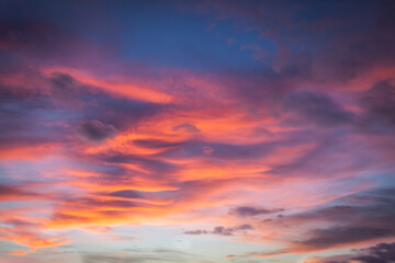 Fototapeta na wymiar Dramatic sky at sunset