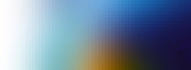 Long banner. bright gradient background - navy blue and white colors. pixel mosaic tile. copy space.