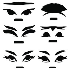 Set of eyes expressions vector file