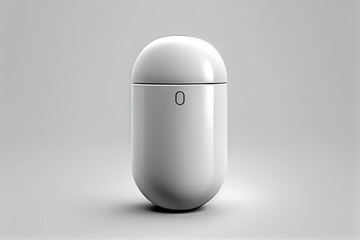 White capsule in white background generative ai technology